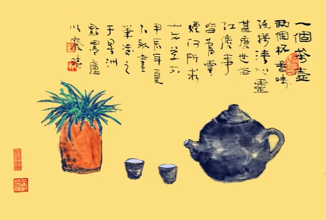Still life painting, fourth composition - Still Life with Charm 静物与情趣 by Ling Yang Chang