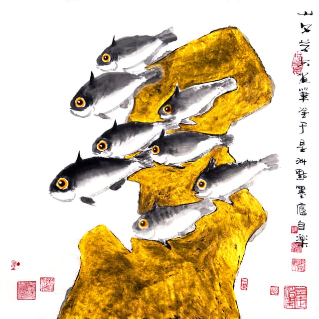 Painting of a second bird - Flowers and Animals 花卉与动物 by Ling Yang Chang